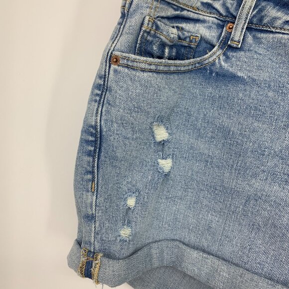 Old Navy Denim Shorts High Rise OG Straight Blue Cuffed NWT - Picture 6 of 11